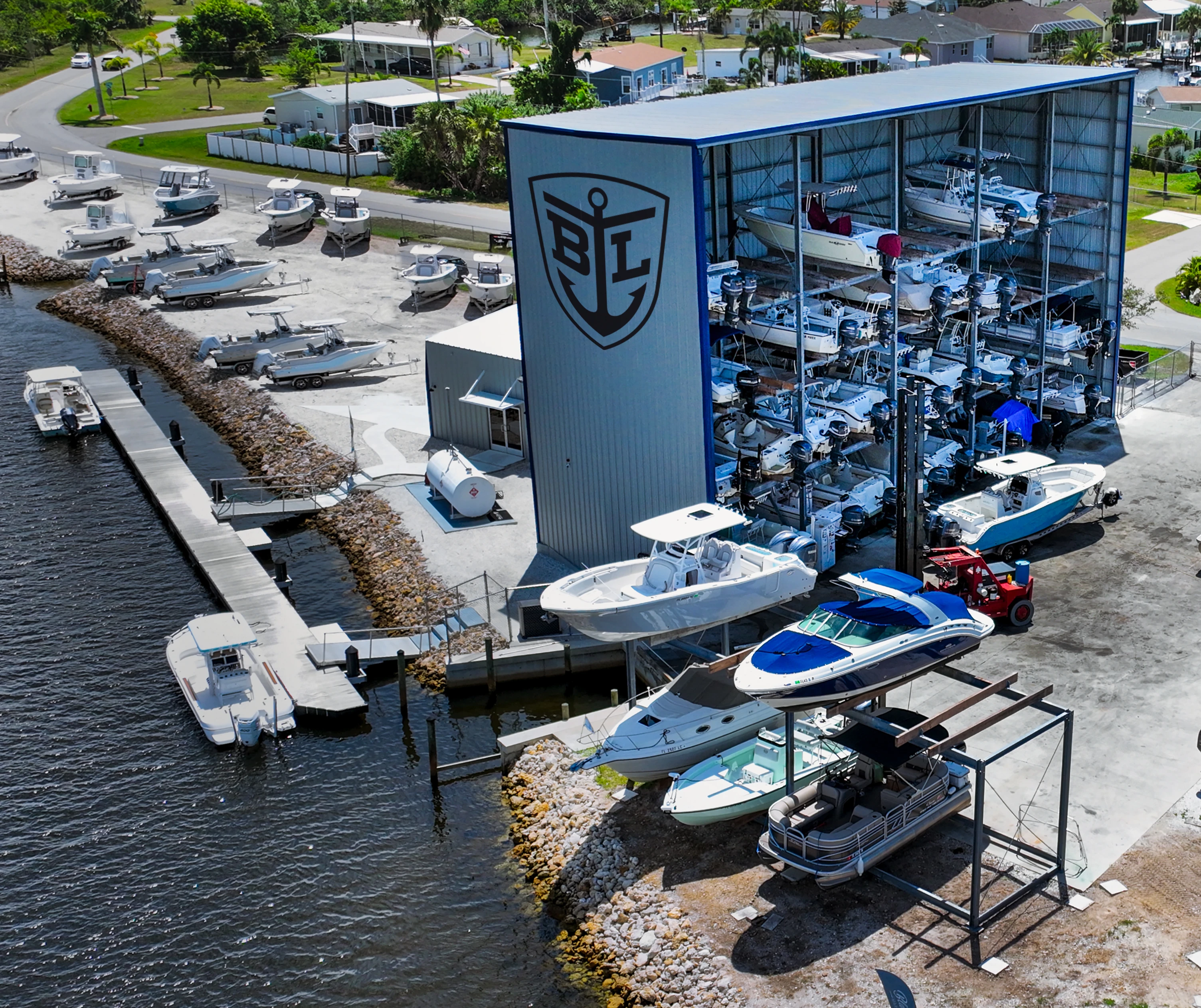 Secure boat storage at our Punta Gorda marina facility